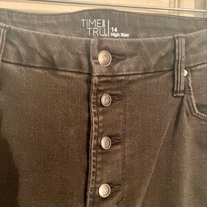 Time and Tru Button Fly Dark Jeans